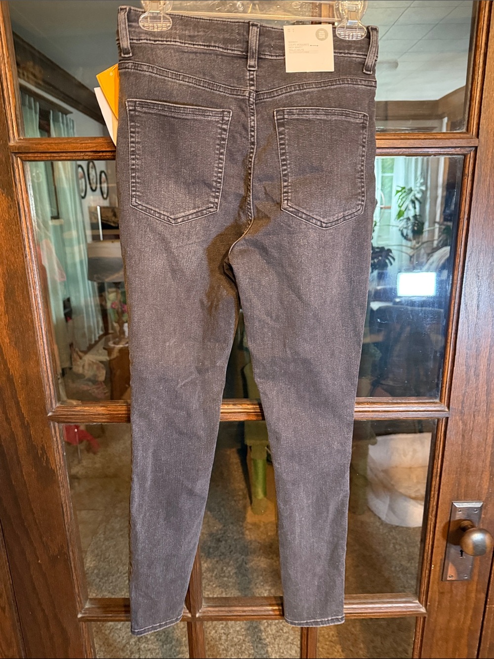 H&M Womens High Waist Skinny Jeans Charcoal Gray Faded Denim Size 8 NWT